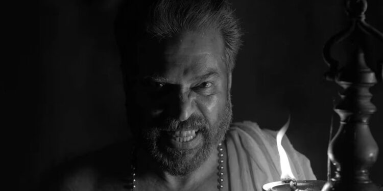Mammootty as Kodumon Potti growling in Bramayugam.