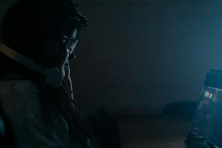 V.T. Nayani on a film set.