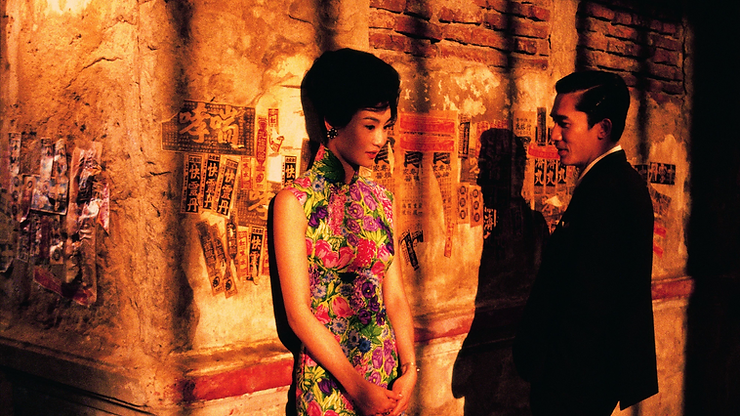Maggie Cheung as Mrs. Chan and Tony Leung Chiu-wai as Mr. Chow in In the Mood for Love.