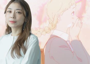 Naoko Yamada and a photo still from The Colors Within.