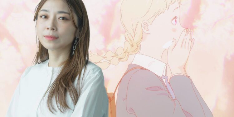 Naoko Yamada and a photo still from The Colors Within.