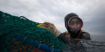 A haenyeo diver of South Korea’s Jeju Island in “The Last of the Sea Women.”