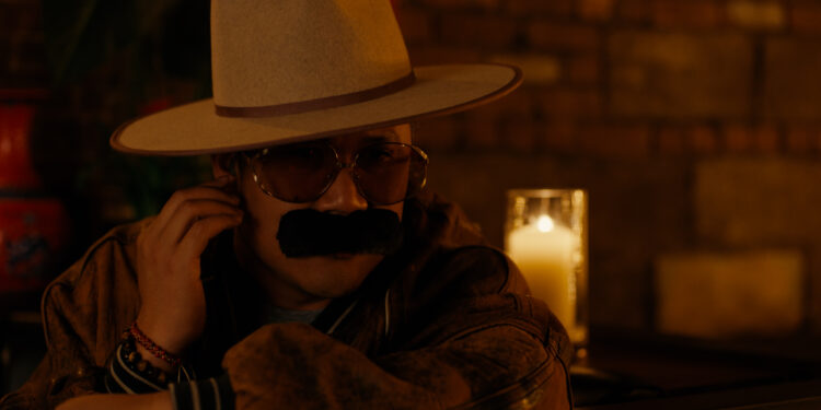 Dante Basco as Mickey de los Santos wearing a sombrero and fake mustache in Asian Persuasion