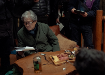 Park Chan-wook on the set of his movie No Other Choice