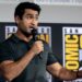 Kumail Nanjiani speaking at the 2019 San Diego Comic Con International, for "The Eternals", at the San Diego Convention Center in San Diego, California.