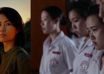 Siyou Tan headshot and a still from the movie Amoeba