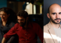 A photo collage of a still from A Sad and Beautiful World and director Cyril Aris