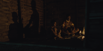 Anghlong Konyak and Sobino Rengma as Anghbah and his son Amao in the film Angh by Theja Rio.